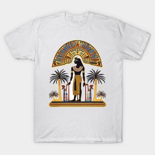 Historical background, Royal Egyptian Nefertiti: Vintage Vector Illustration T-Shirt